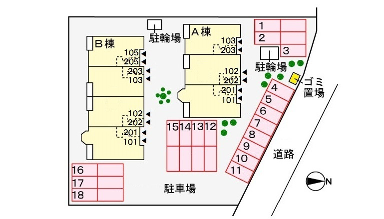 メゾン りら Bの区画図