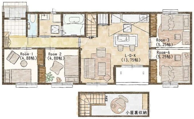 八王子市小宮町　全1棟の間取り|☆間取図☆