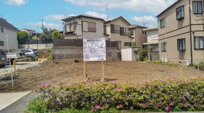 【外観】 | 練馬区平和台1丁目　新築戸建　1号棟 7880万円 | 建物建設前の現地写真。
