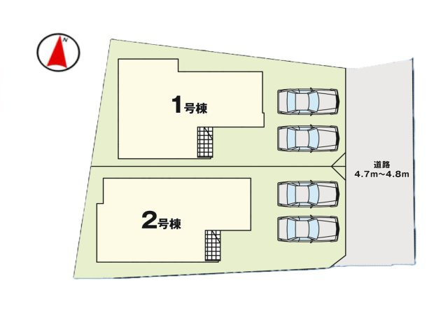 福岡市早良区飯倉6丁目第8-2棟（1号棟）の区画図|配置図（1号棟）