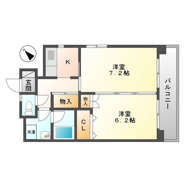 福岡市東区馬出５丁目の賃貸マンションの間取り
