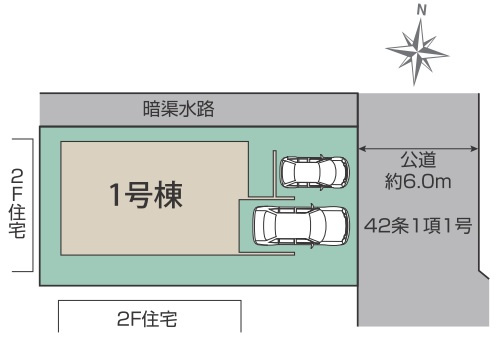 吉川市　吉川2丁目　新築戸建　全1棟の区画図|区画図です