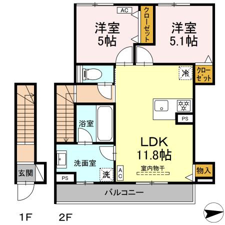 (仮称)長泉87051 分譲長屋住宅新築工事の間取り