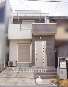【外観】 | 東大阪市花園東町1丁目 | 【築浅、令和2年築☆前道幅員6ｍ♪2階建て♪】ローン返済目安：月々約78542円（頭金0円、変動金利0.875％、返済期間40年、ボーナス払い無しで試算しています）