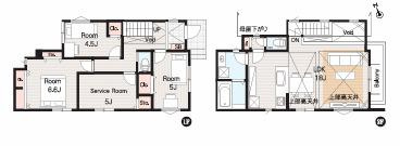 藤沢市羽鳥２丁目　新築戸建　全4棟の間取り|東向き  ３SLDK