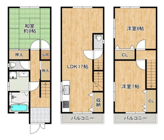 【間取り】 | 粉浜３丁目　中古戸建