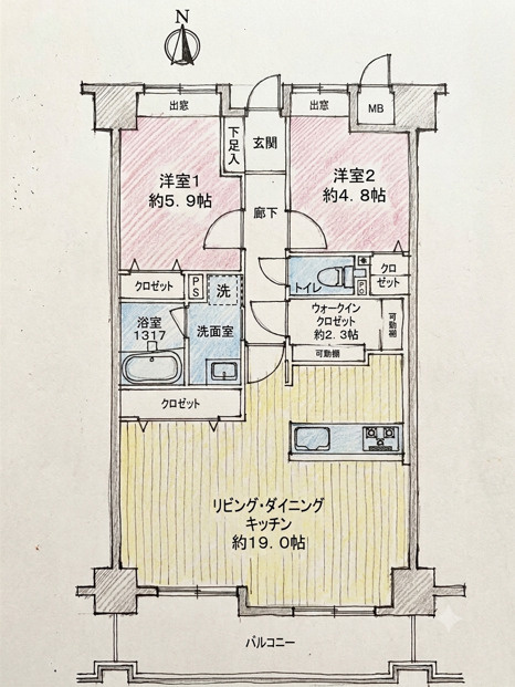 「WIC2.3帖×全室収納」高知市葛島1丁目アルファステイツ高須北館　中古マンション