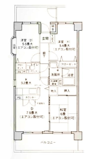 フォンテーヌ綱島の間取り