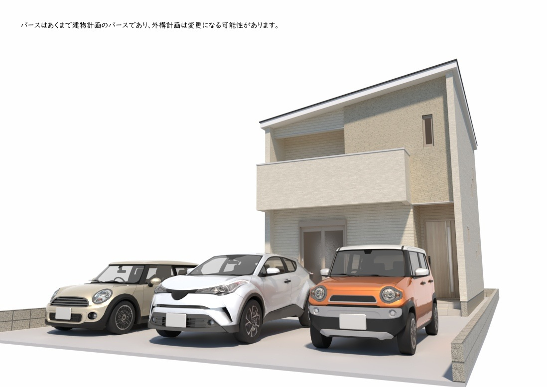 REXCRAS豊田市志賀町第１－2号棟の外観パース|完成予想図