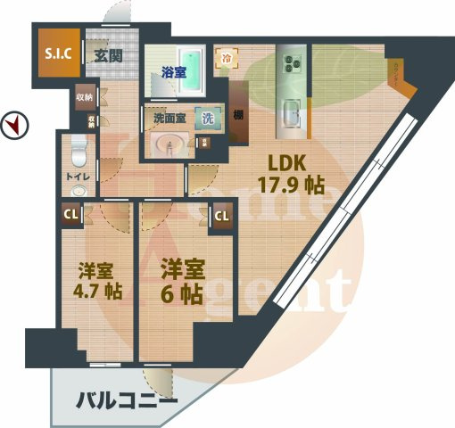 【間取り】 | パークタワー東中野グランドエア | 2LDKのお部屋です。