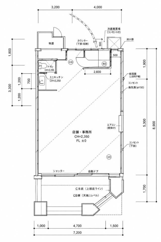 草津市野路１丁目の店舗事務所の間取り