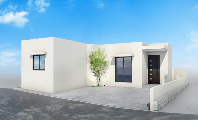 うるま市与那城屋慶名 新築RC住宅（限定1棟）の外観パース|参考のイメージパースです。