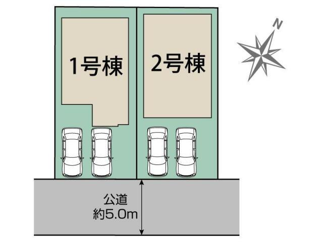糟屋郡篠栗町和田４丁目の新築一戸建の区画図|糟屋郡篠栗町和田4丁目2棟 区… 