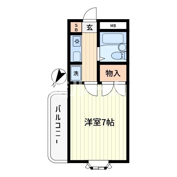 板橋区赤塚４丁目の賃貸マンションの間取り