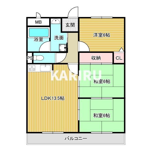 ソシアグランドールの間取り|間取りは反転タイプです。