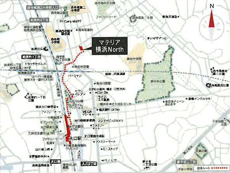 横浜市神奈川区西寺尾３丁目の賃貸マンションの地図