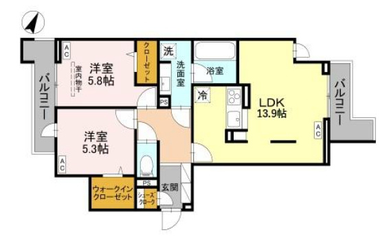 【間取り】 | ラ・グリシーヌ・レーブ（D-room）