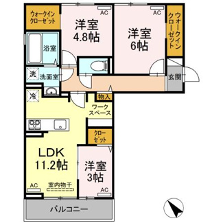 【間取り】 | ラ・トゥール山城西　B棟