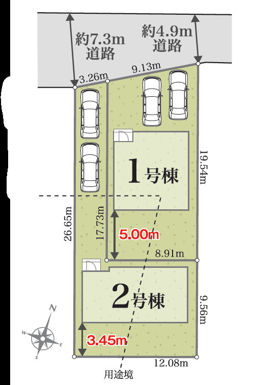 伊豆の国市四日町01期　新築分譲住宅　全2棟　2号棟の区画図