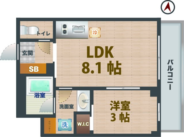 【間取り】 | イプセ中野三丁目 | 1LDKのお部屋です。
