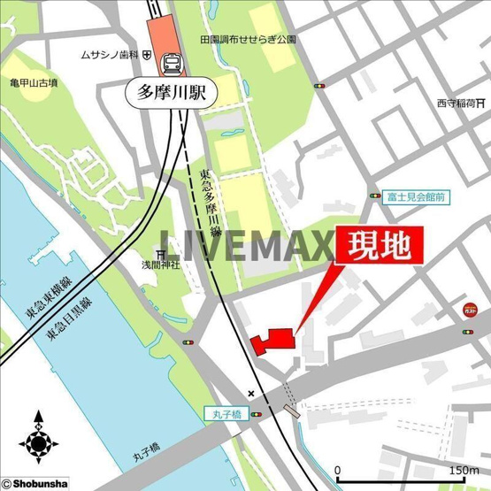 【地図】パークナードフィット田園調布