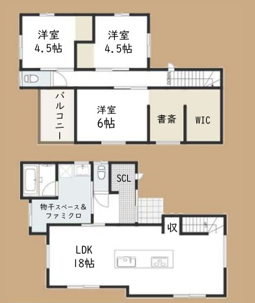 川西市東畦野　新築一戸建ての間取り