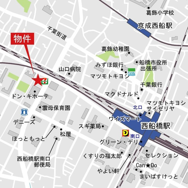 パークアクシス西船橋本郷町の地図