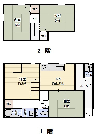 ■□米子市目久美町中古戸建□■の間取り|4DKとなっております。リフォームを施し居住空間へと生まれ変わっております。