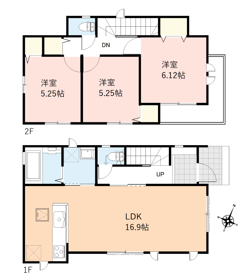入間郡三芳町大字藤久保の新築一戸建の区画図|お車は並列で２台駐車できますので、セカンドカーやお客さま用のお車も出し入れが楽々です。