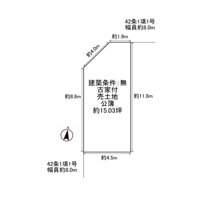 北区中津　売土地の土地図