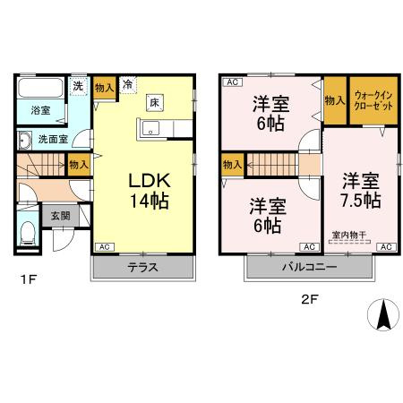 リビングタウン不来方　Ｃの間取り