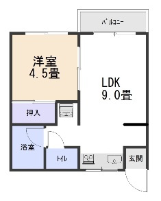 いずみハイツ石原Ⅱの間取り|4.5畳：和室→洋室へ転換
