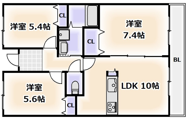 【間取り】 | レヴェあけぼの荘