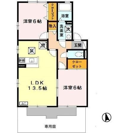 グリーンヴィレッジあいB棟の間取り