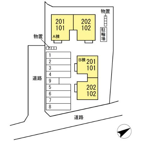 サンフレッシュＳ.Ｉ　Ｂの区画図