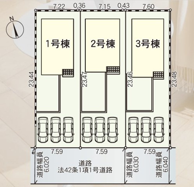 【区画図】 | Cradle garden　山形市あさひ町第1　3号棟