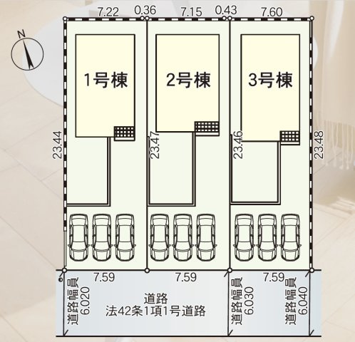 【区画図】 | Cradle garden　山形市あさひ町第1　3号棟