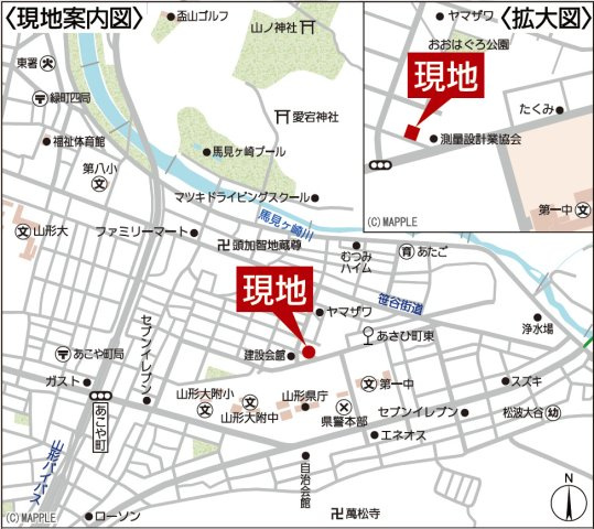 【地図】 | Cradle garden　山形市あさひ町第1　3号棟