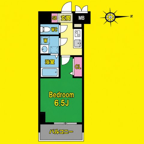 S-RESIDENCE名駅北alesia(アレシア)　名古屋市賃貸　仲介手数料無料の間取り