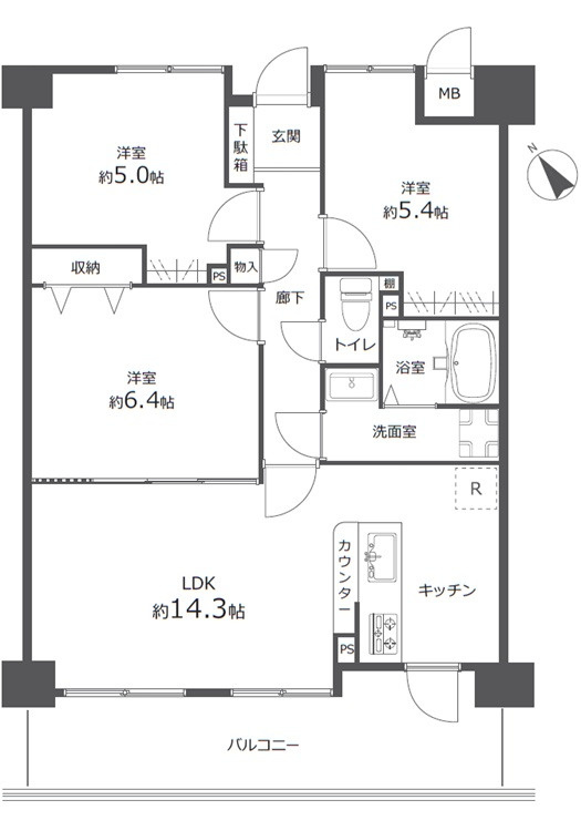 藤和ハイタウン庚午の間取り