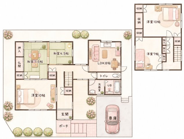 岡山東5丁目　中古一戸建ての間取り|間取り図はいかがですか？ご希望を叶える間取りですか？リビングの広さは？水回りの位置は？カウンターキッチン？など色々な情報が集約されています。弊社ではリフォームなどのご相談も承っております。
