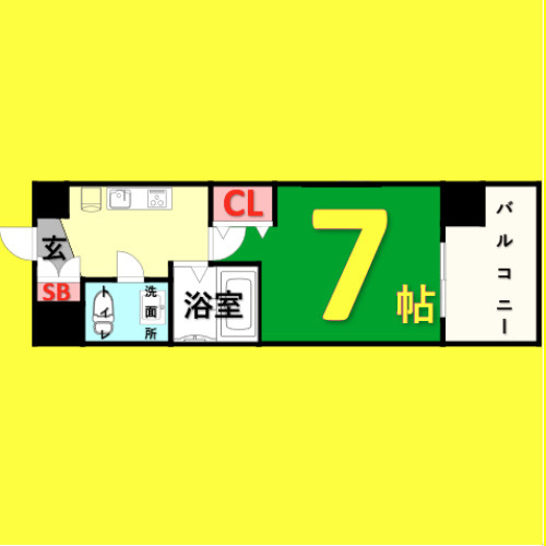 パークフラッツ金山　名古屋市賃貸　仲介手数料無料の間取り