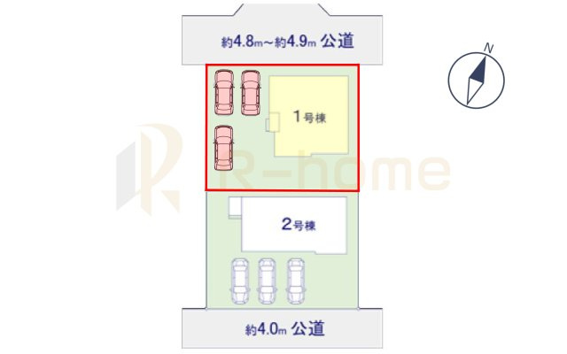 水戸市酒門町16期　新築戸建て　1号棟の区画図|大きなお買い物だからこそ、メリット・デメリットを伝えさせて頂きます。
R-homeにお任せください♪