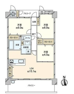 エルグラン小阪アーバンコンフォートの間取り