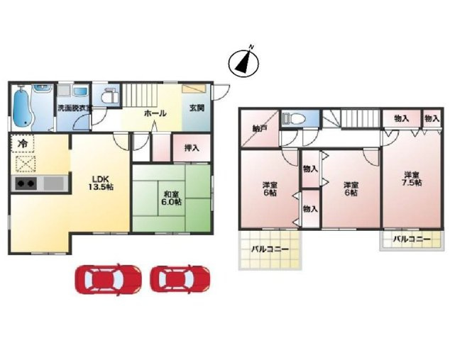 会下山町1丁目の間取り|全居室6帖以上、家族で広々と使えます