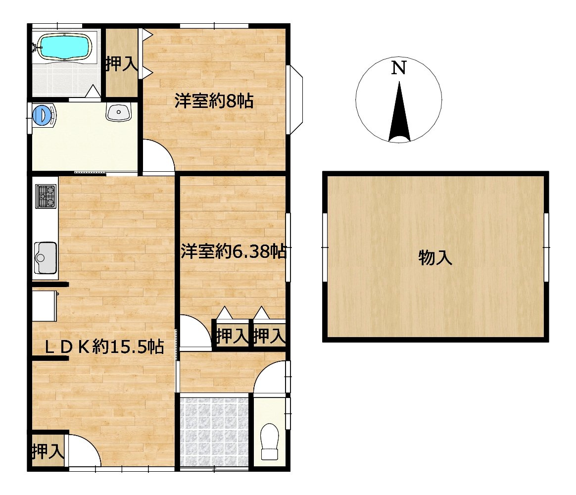 リフォーム済中古戸建　大垣市領家町2丁目　平成5年築の間取り