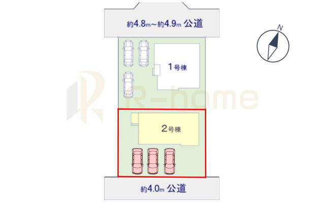 水戸市酒門町16期　新築戸建て　2号棟の区画図|大きなお買い物だからこそ、メリット・デメリットを伝えさせて頂きます。
R-homeにお任せください♪