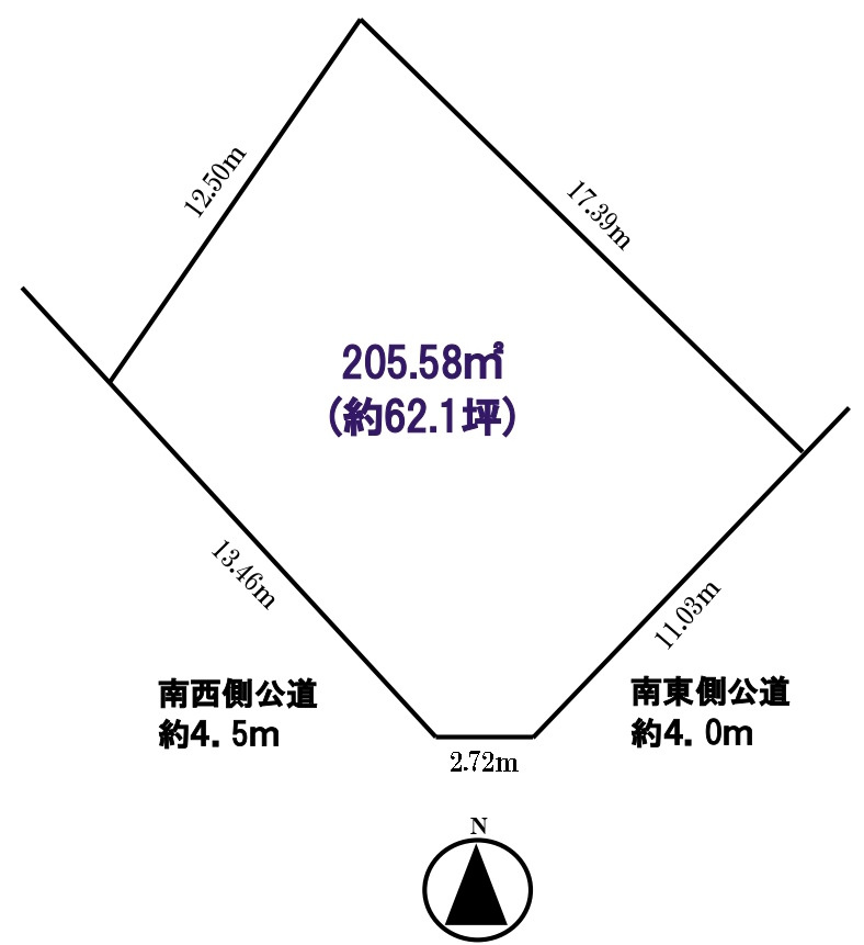敷地面積62.1坪　売地　川越市石田本郷