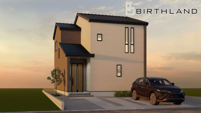 新築戸建・新築建売　会津若松市城西町4期　城西小・第四中の外観パース|完成予想図になります