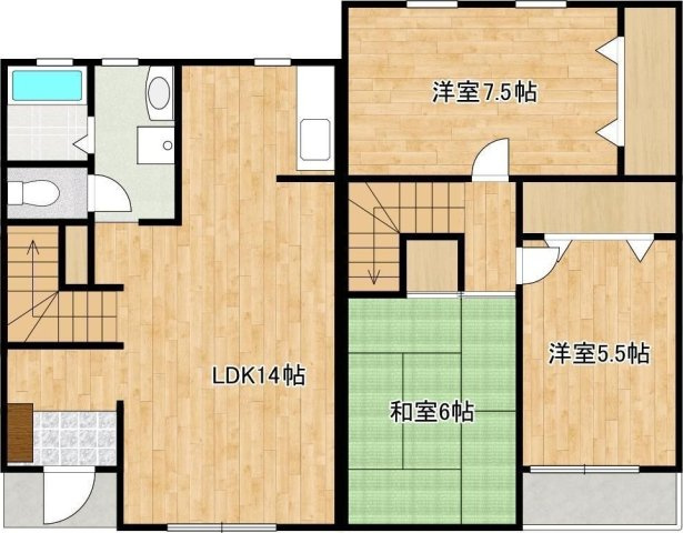 タウンハウス御領Ｄ棟の間取り